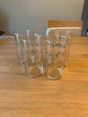 Vintage Corning Corelle Country Cottage 16 Oz Cooler Glass 5592172 (set of 5)